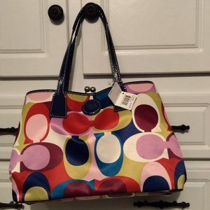 Coach F1076-F15662 Signature Scarf Print Shoulder Bag - NWT
